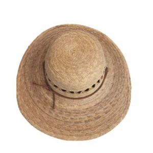 NWT Tula Hat Leather Visor Wide Brim Chin Strap Vented Hard Straw